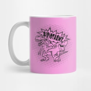 Pink Black and White line art logo Mug